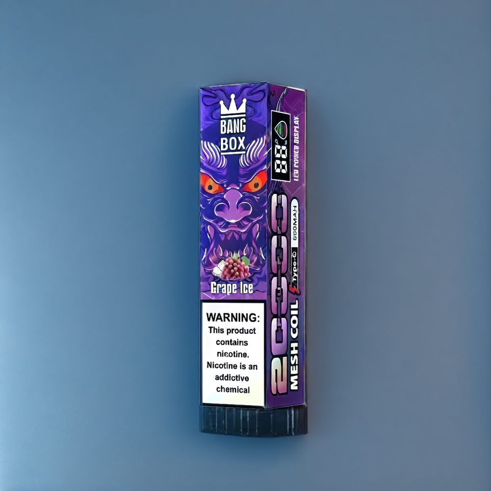 Bang Box 20000 Puffs Belgique Grossiste Glace Raisin 0 Nicotine 35ml E-Liquid Capacity