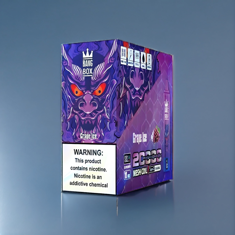 Bang Box 20000 Puffs Belgique Grossiste Glace Raisin 0 Nicotine 35ml E-Liquid Capacity