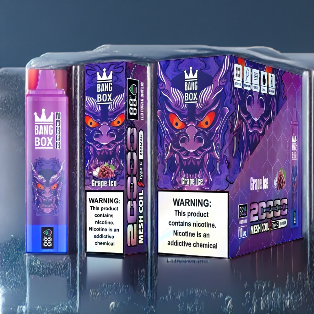 Bang Box 20000 Puffs Belgique Grossiste Glace Raisin 0 Nicotine 35ml E-Liquid Capacity