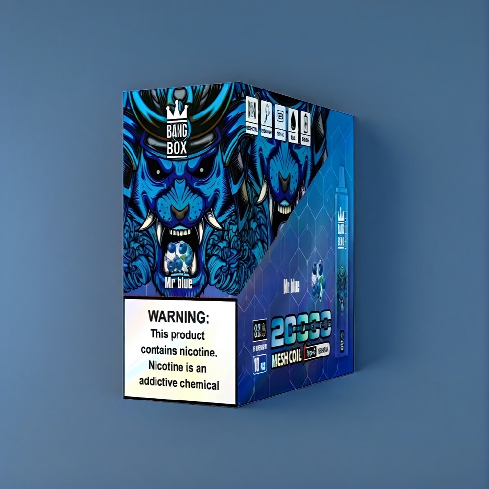 Bang Box 20000 Puffs Belgique Grossiste avec 35ml E-Liquid et Mesh Coil - Monsieur Bleu