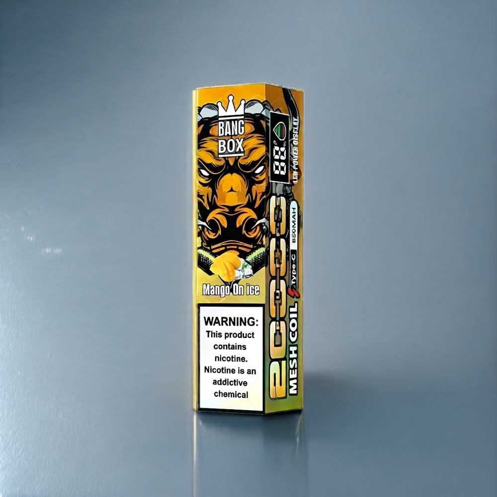 Bang Box 20000 Puffs Vape Mangue Glacée Belgique Grossiste - 35ml E-Liquide  850mAh Rechargeable