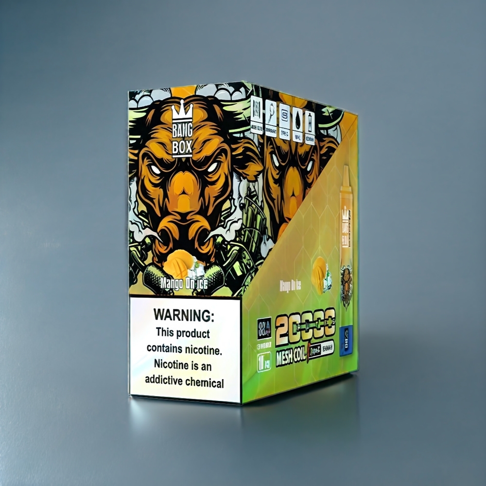 Bang Box 20000 Puffs Vape Mangue Glacée Belgique Grossiste - 35ml E-Liquide  850mAh Rechargeable