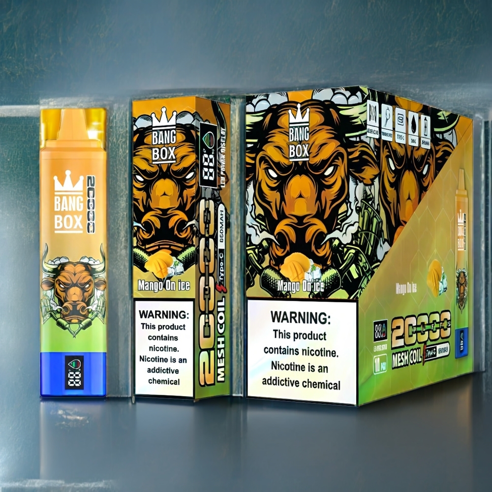 Bang Box 20000 Puffs Vape Mangue Glacée Belgique Grossiste - 35ml E-Liquide  850mAh Rechargeable