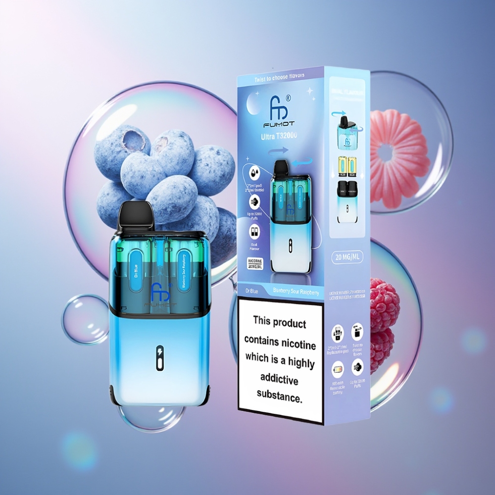 Bleu  Myrtille Framboise Acidulée Fumot Ultra T32000 32000 Puffs Belgique Grossiste 800mAh