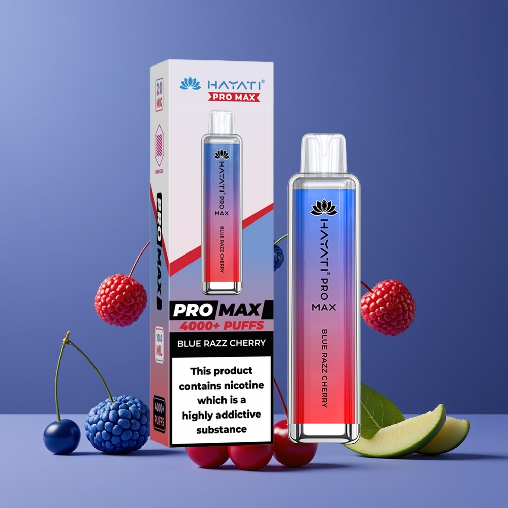 Bleu Framboise Cerise Hayati Pro Max 4000 Puffs Belgique Grossiste 5 Nicotine 1400mAh