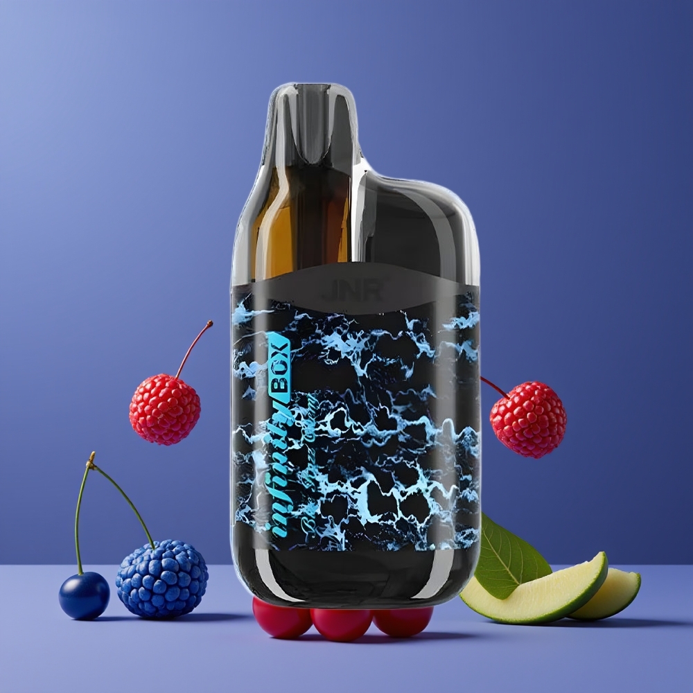 Bleu Framboise Cerise JNR Infinity Box 10700 Puffs Belgique Grossiste 15ml Sans Recharge