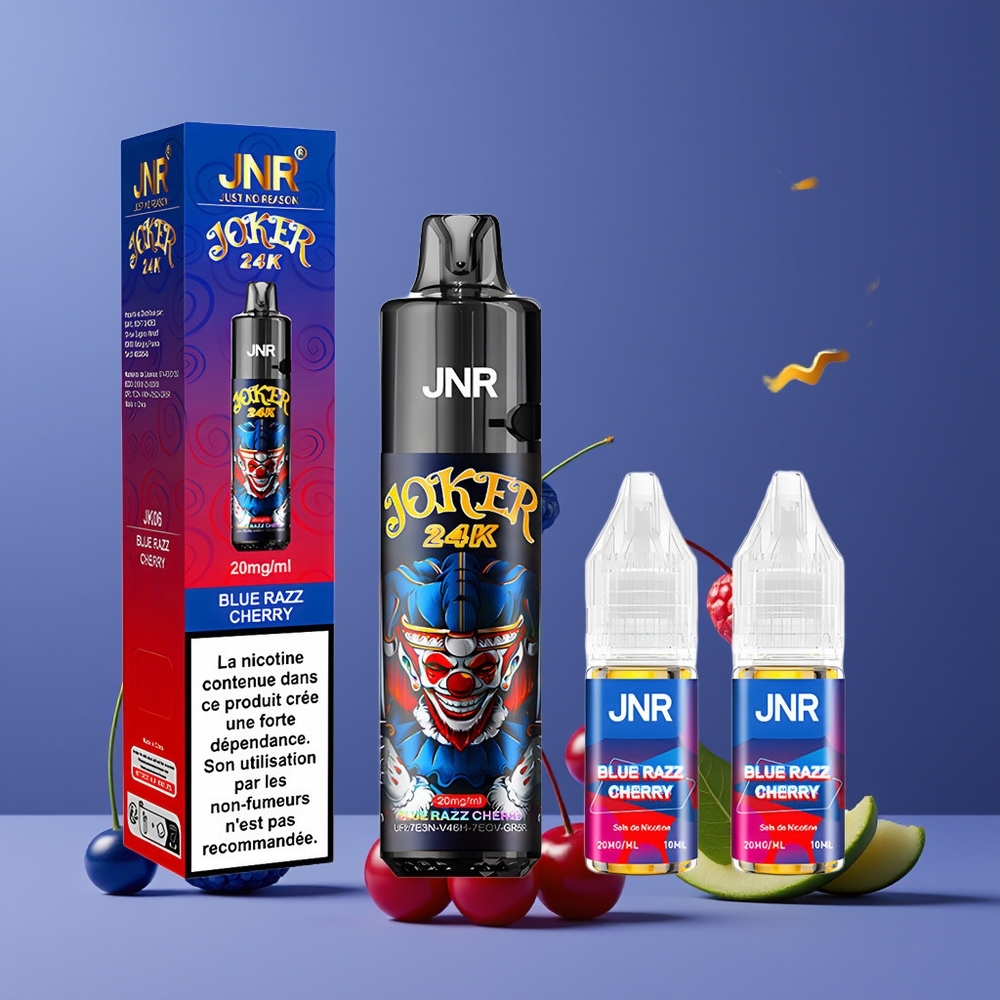 Bleu Framboise Cerise JNR Joker 24000 Puffs Belgique Grossiste 2 Nicotine 800mAh