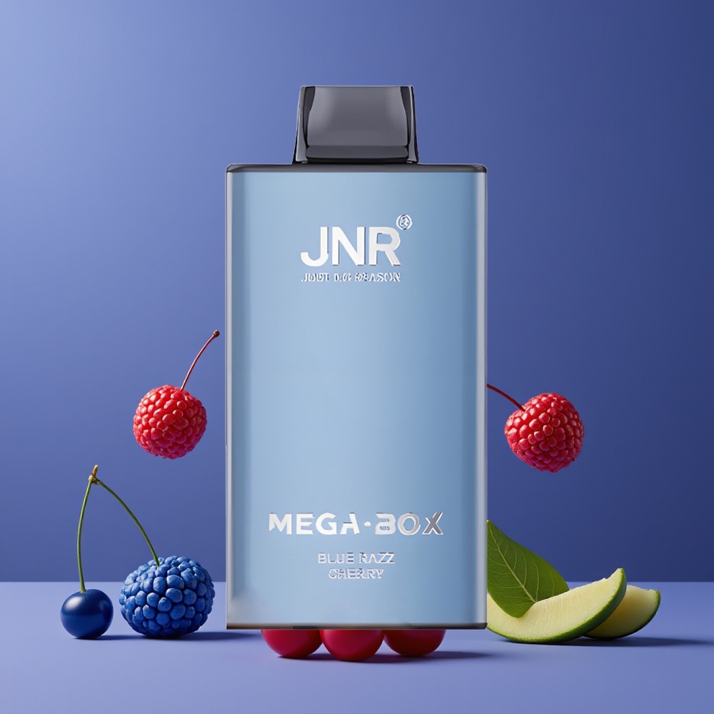 Bleu Framboise Cerise JNR Mega Box 25000 Puffs Dual Mesh Belgique Grossiste Type-C Charge