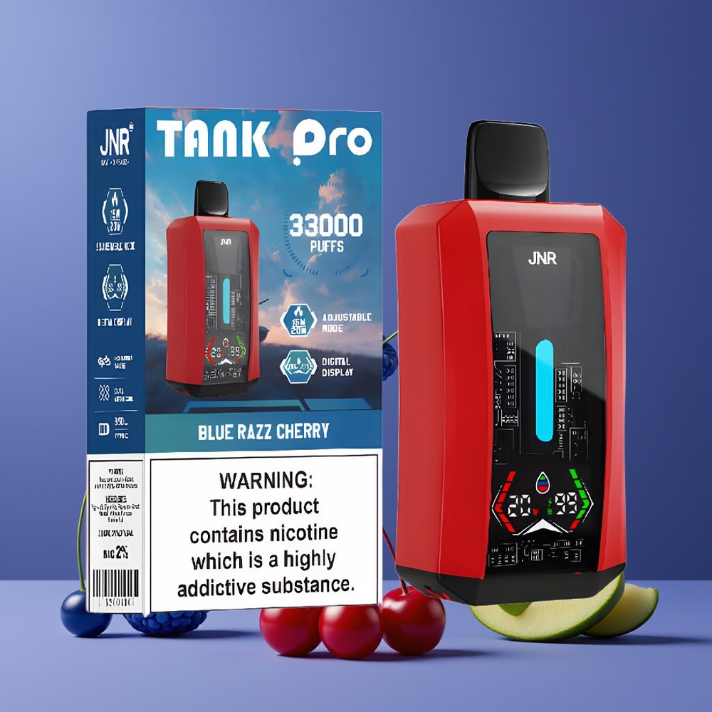 Bleu Framboise Cerise JNR Tank Pro 33000 Puffs 28ml Belgique Grossiste Dual Mesh Coil