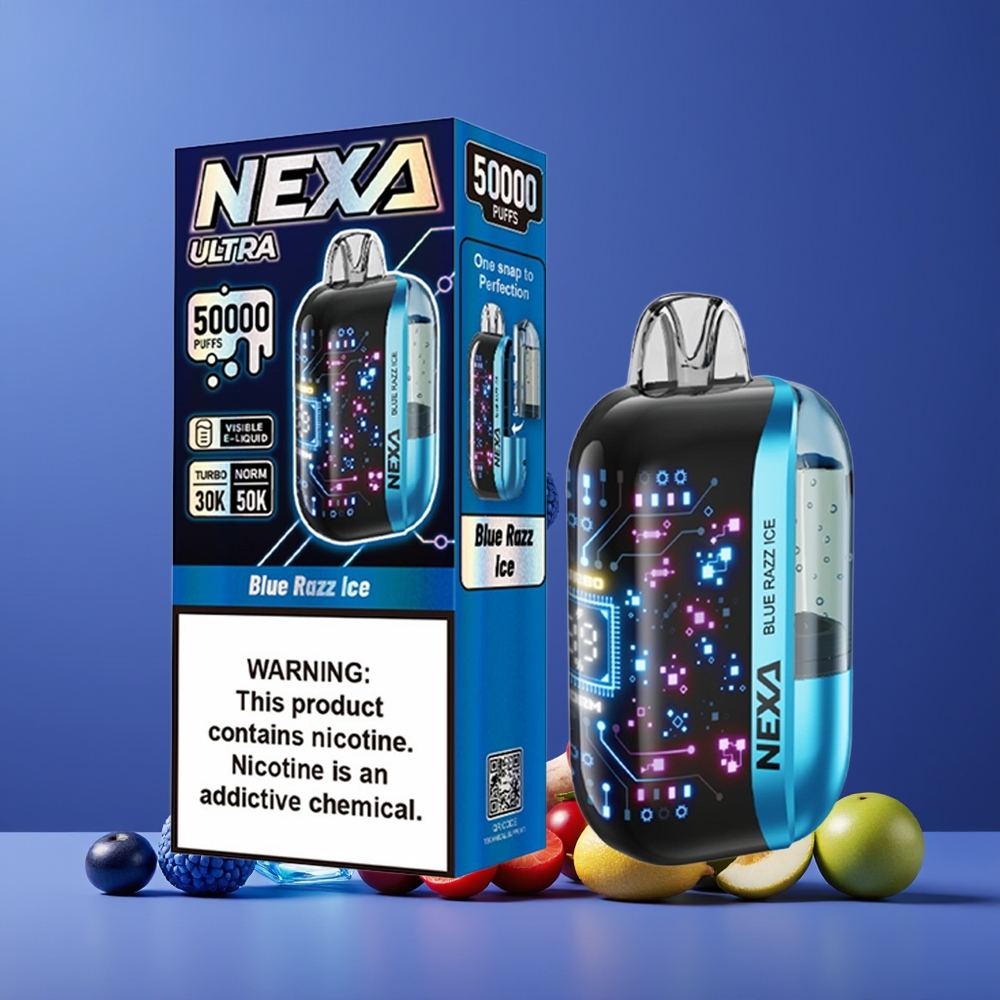 Bleu Framboise Glacée NEXA Ultra 50000 Puffs Belgique Grossiste 20ml 800mAh