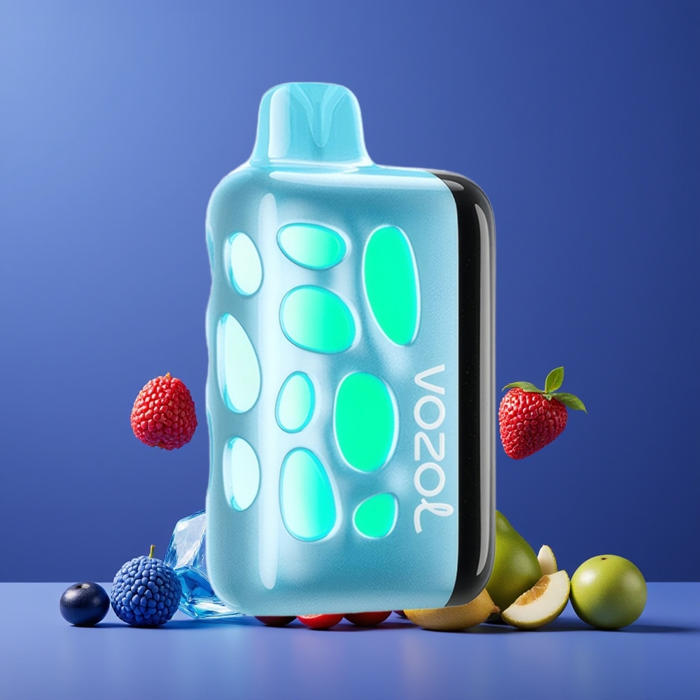 Bleu Framboise Mentholé VOZOL RAVE 40000 20/50mg/ml Belgique Grossiste 1000mAh Battery Capacity Eclipse Vaping Animation