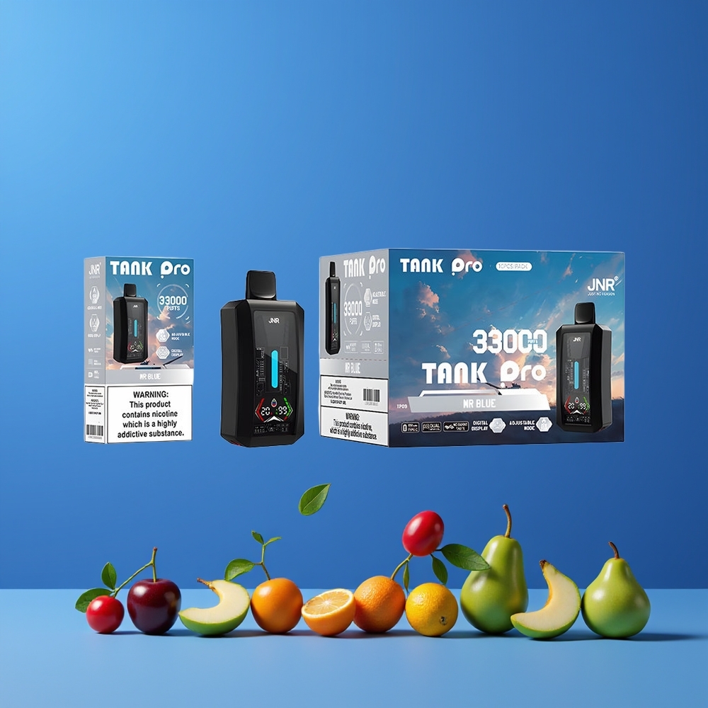 Bleu Mr JNR Tank Pro 33000 Puffs 28ml Belgique Grossiste Dual Mesh Coil