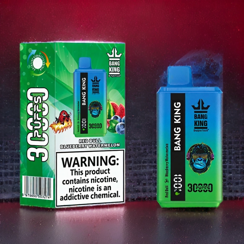 Bleu Red Bull Myrtille Pastèque Bang King 30000 Puffs 36ml Belgique Grossiste Type-C