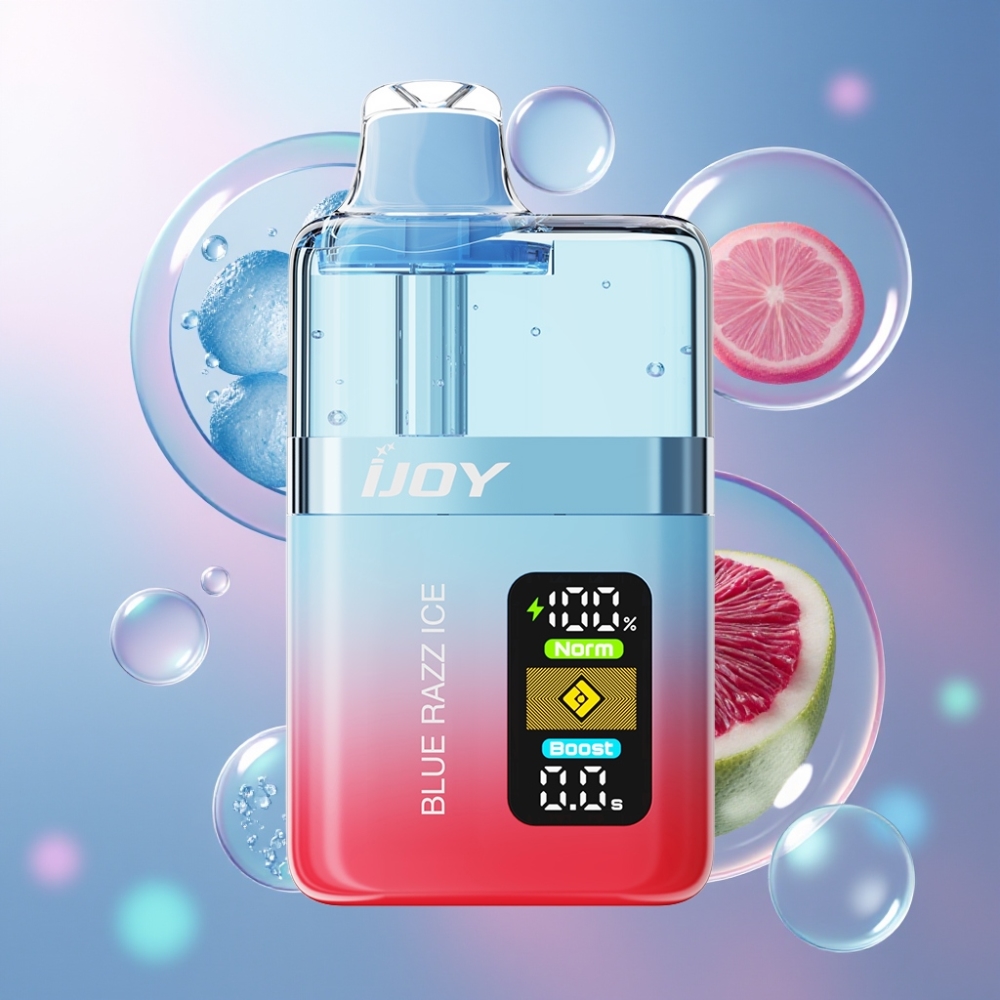 Bleue Framboise Glacée IJOY XP50000 50000 Puffs Belgique Grossiste 04ohm Dual Mesh 1000 mAh