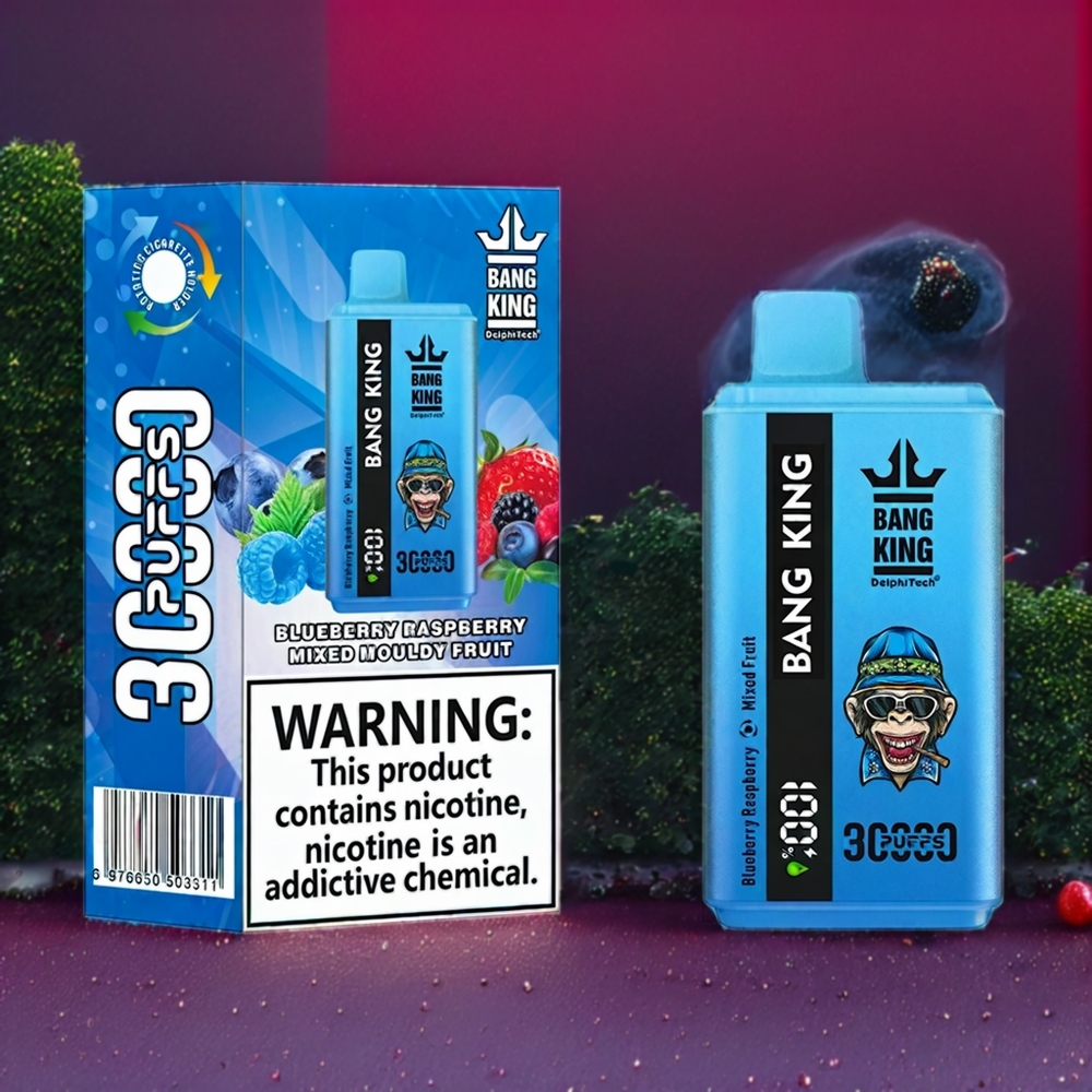 Bleuet Framboise Mix de Fruits Moisis Bang King 30000 Puffs 36ml Belgique Grossiste Type-C Dual Coil