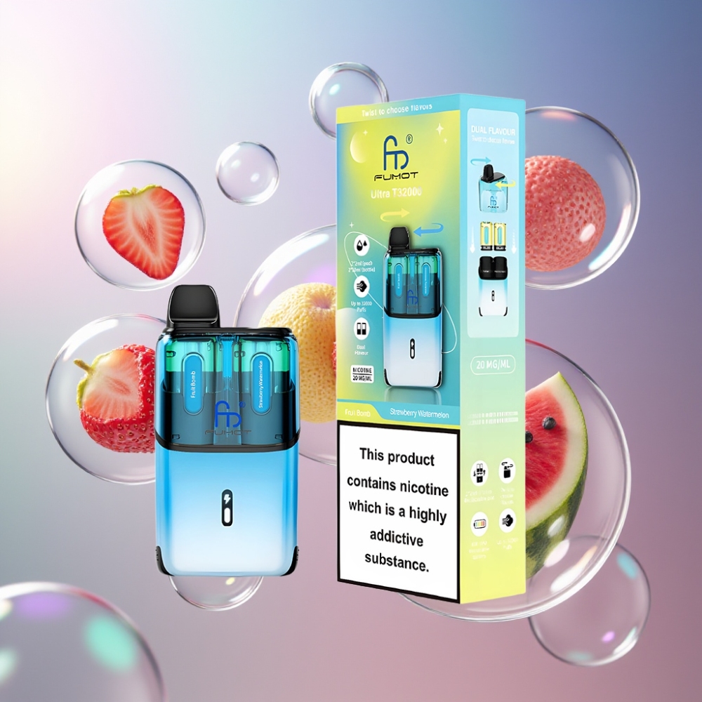 Bomb Fruit  Pastèque-Fraise Fumot Ultra T32000 32000 Puffs 24ml Belgique Grossiste Charge Rapide Type-C