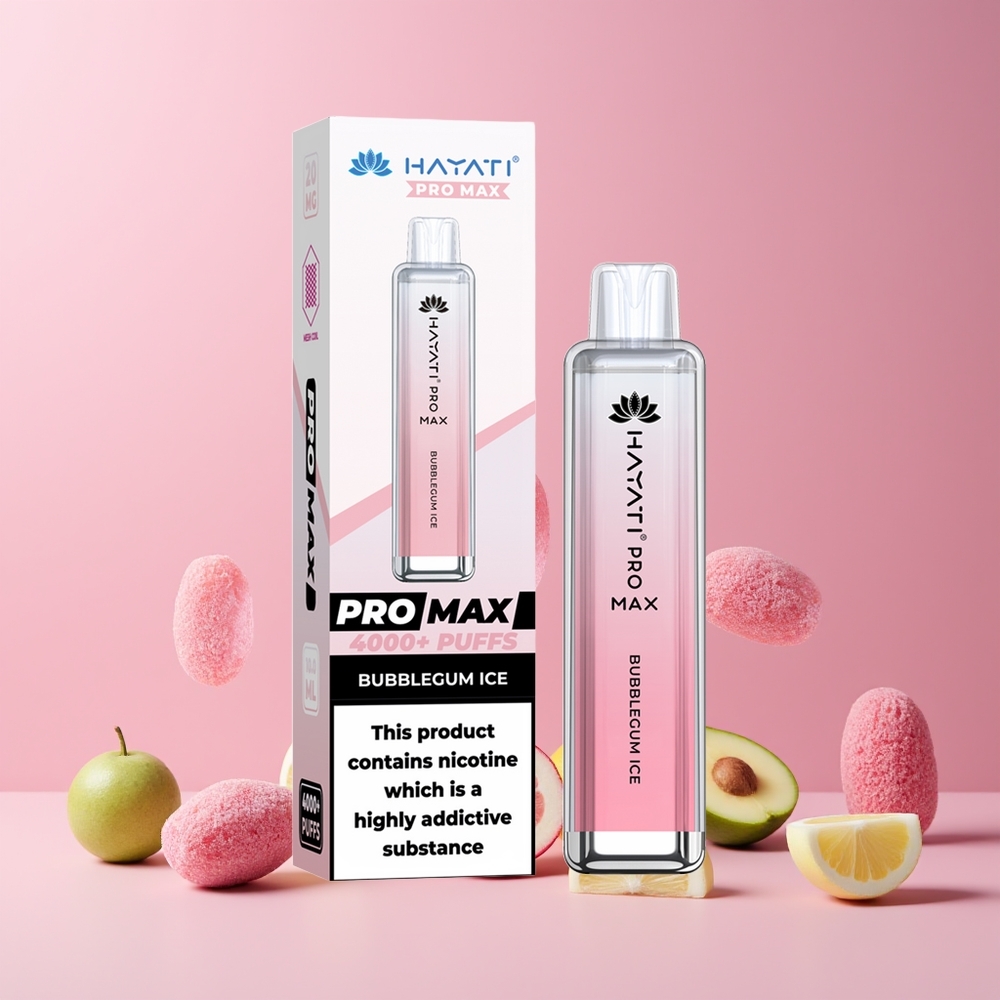 Bubblegum Glacé Hayati Pro Max 4000 Puffs Belgique Grossiste 5 Nicotine 1400mAh