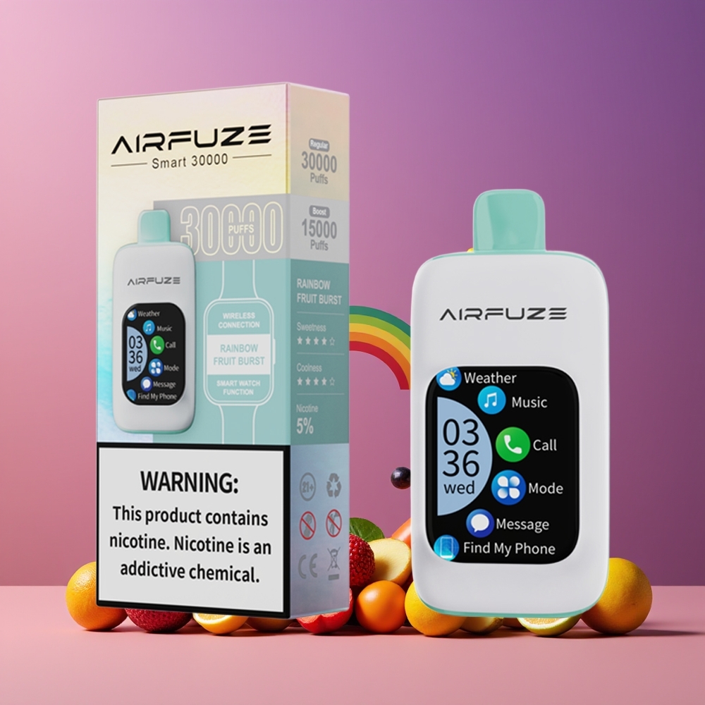 Burst Fruit Arc-en-Ciel AirFuze Smart 30000 Puffs Belgique Grossiste 5 Nicotine 900mAh