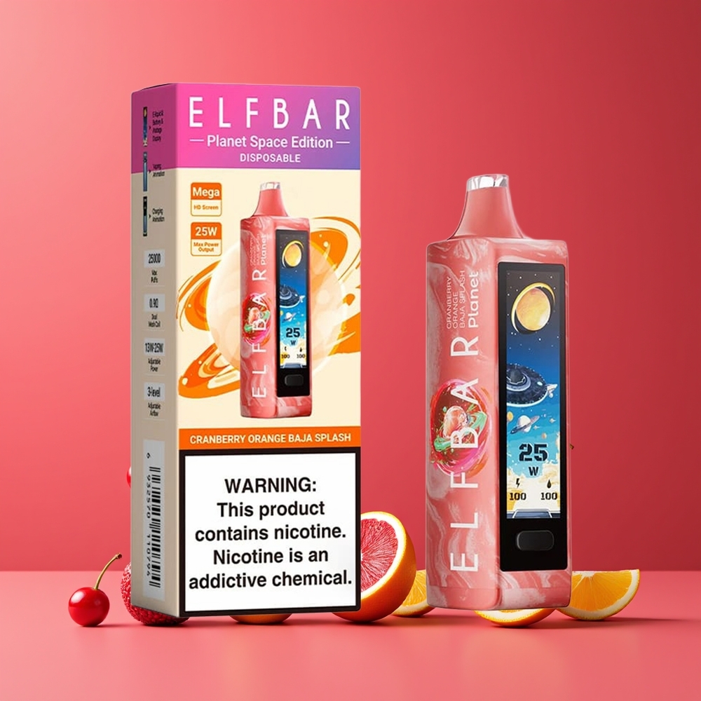 Canneberge Orange Baja Splash ELF BAR Planet 25000 Puffs Belgique Grossiste 18ml Mesh