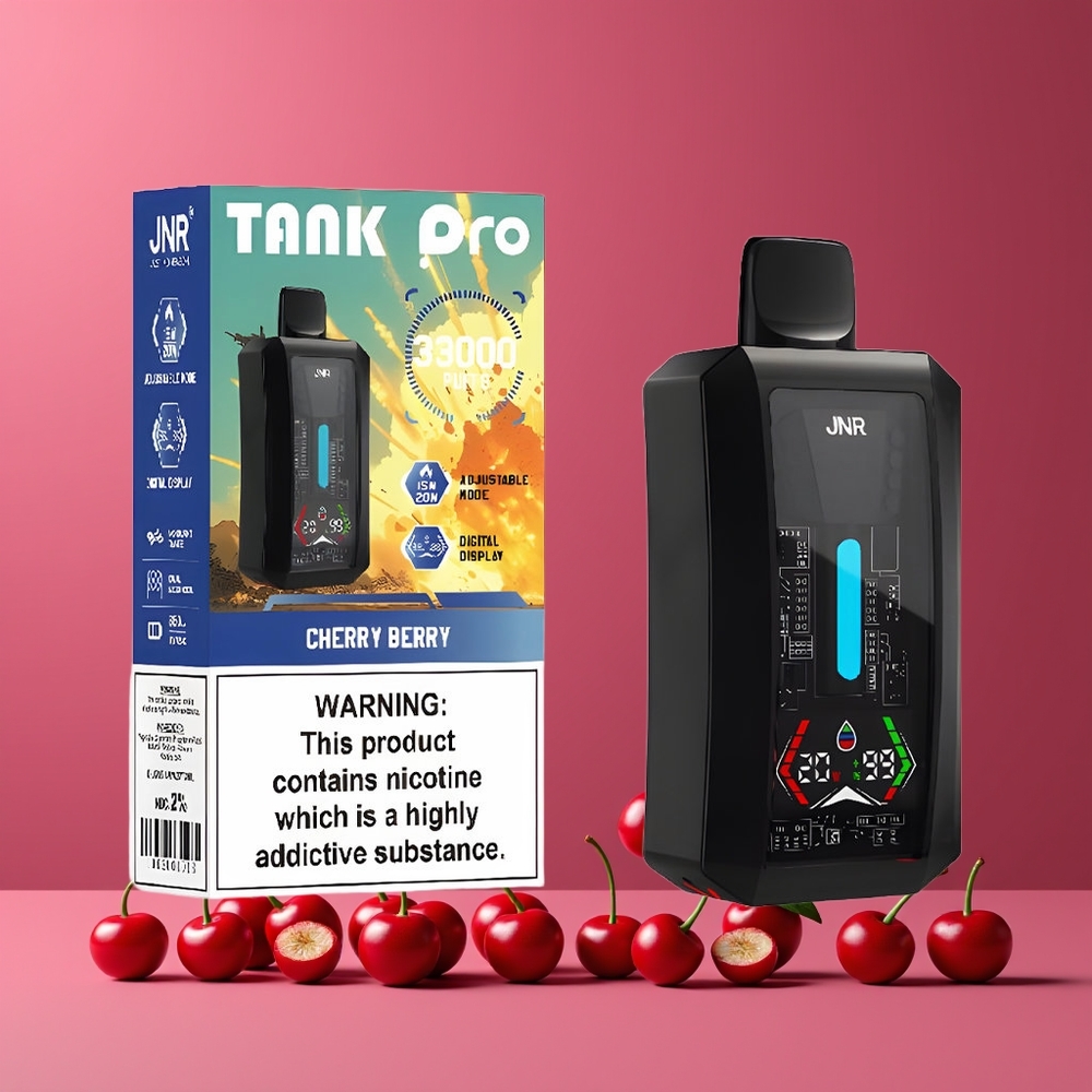 Cerise Baie JNR Tank Pro 33000 Puffs 28ml Belgique Grossiste Dual Mesh Coil