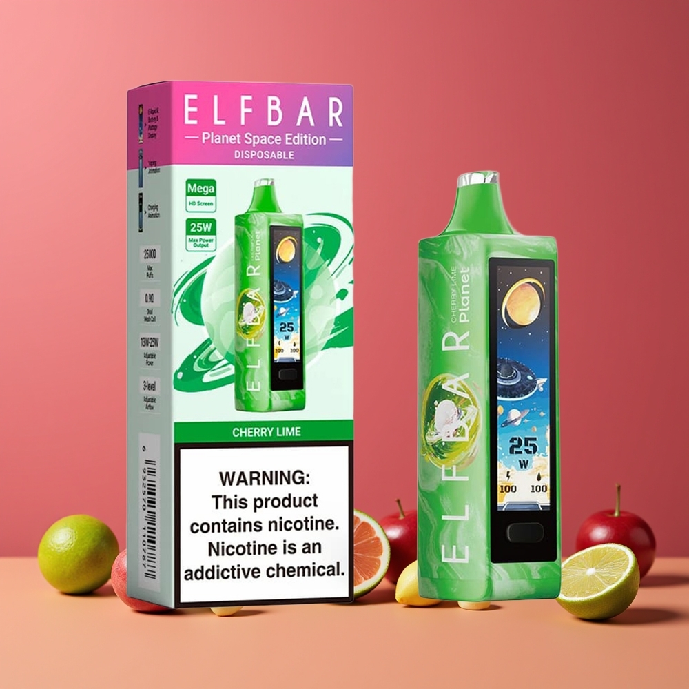 Cerise Citron Vert ELF BAR Planet 25000 Puffs Belgique Grossiste Rechargeable 18ml