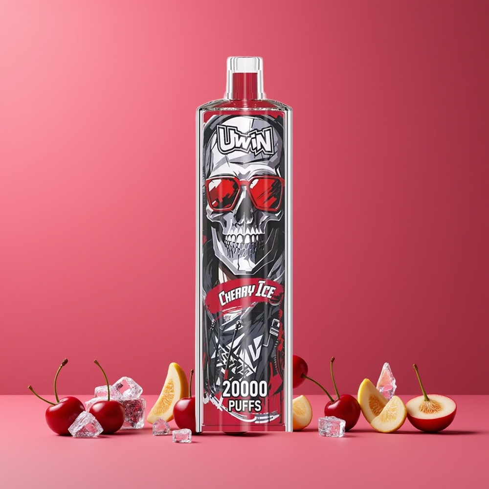 Cerise Glace Uwin Shisha Crystal 20000 Puffs Belgique Grossiste 22ml Mesh Coil