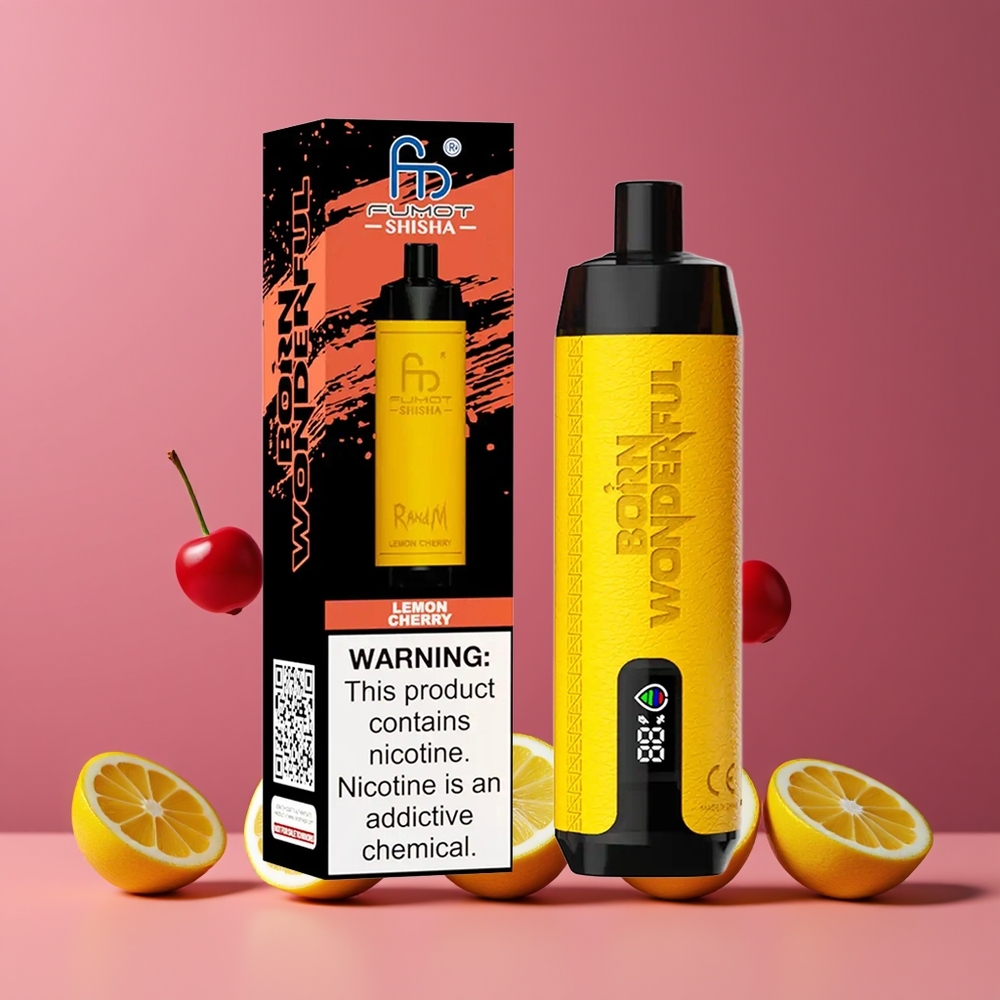 Citron Cerise RandM Fumot Shisha 10000 Puffs 05 Nicotine Belgique Grossiste