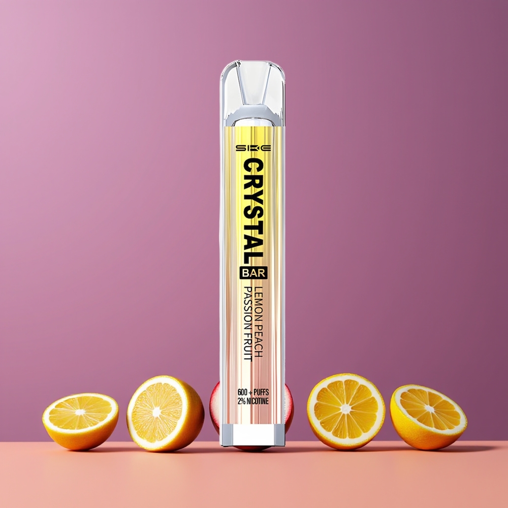 Citron Pêche Fruit de la Passion SKE Crystal Bar 600 Puffs Belgique Grossiste 2 500mAh