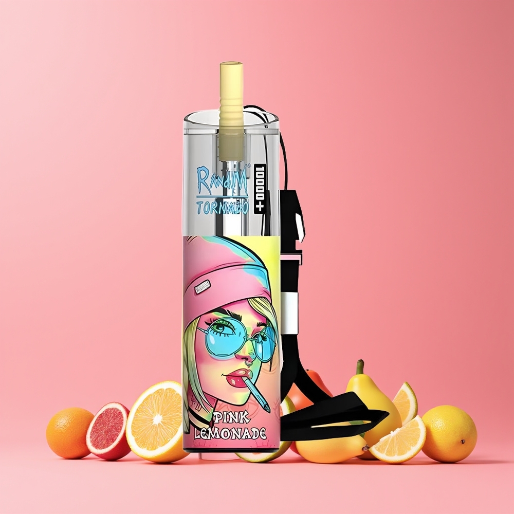Citron Rose RandM Fumot Original Tornado 10000 Plus Belgique Grossiste 20 ml 850 mAh