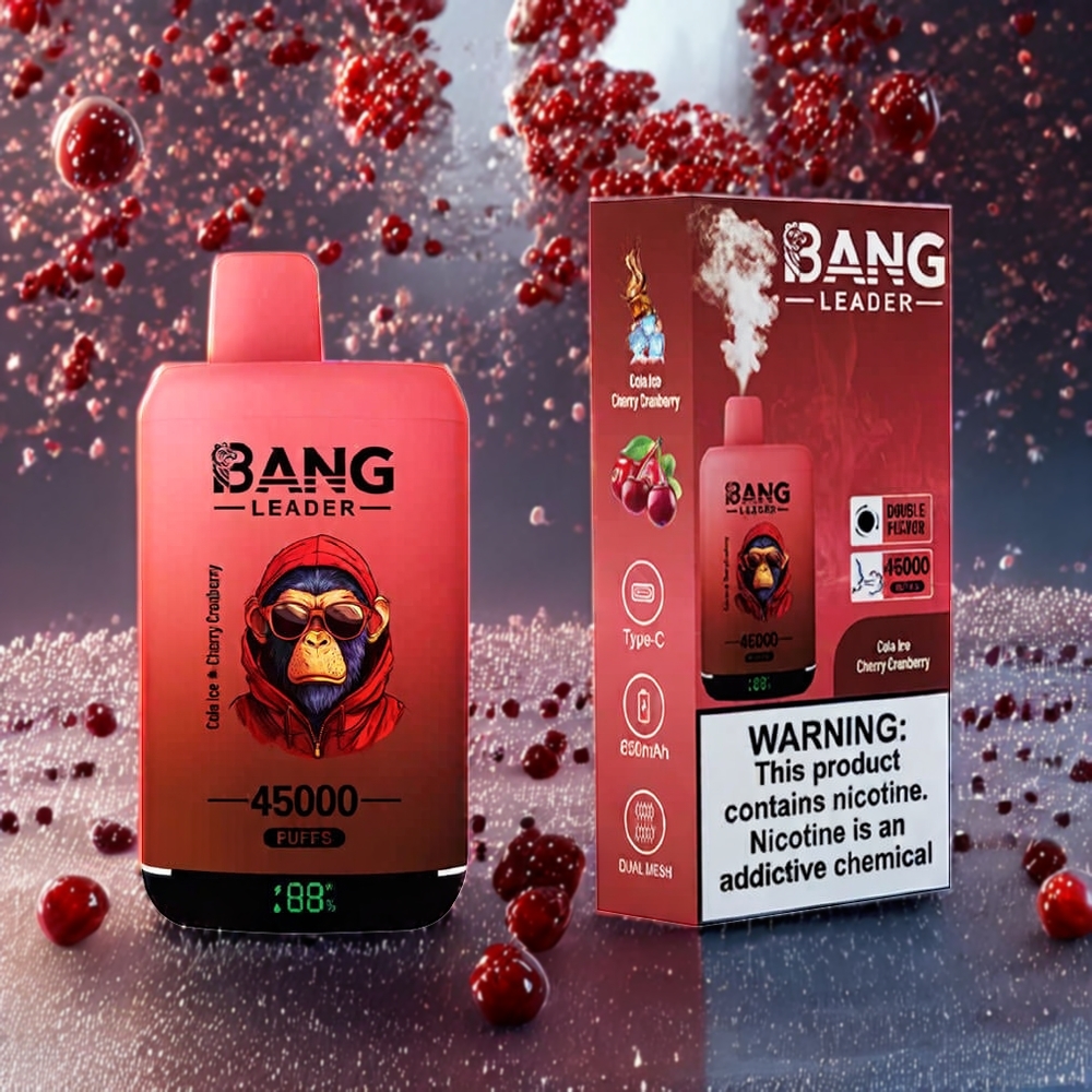 Cola Glace Cerise Cranberry Bang Leader 45000 Bouffées Belgique Grossiste 0 Écran Intelligent