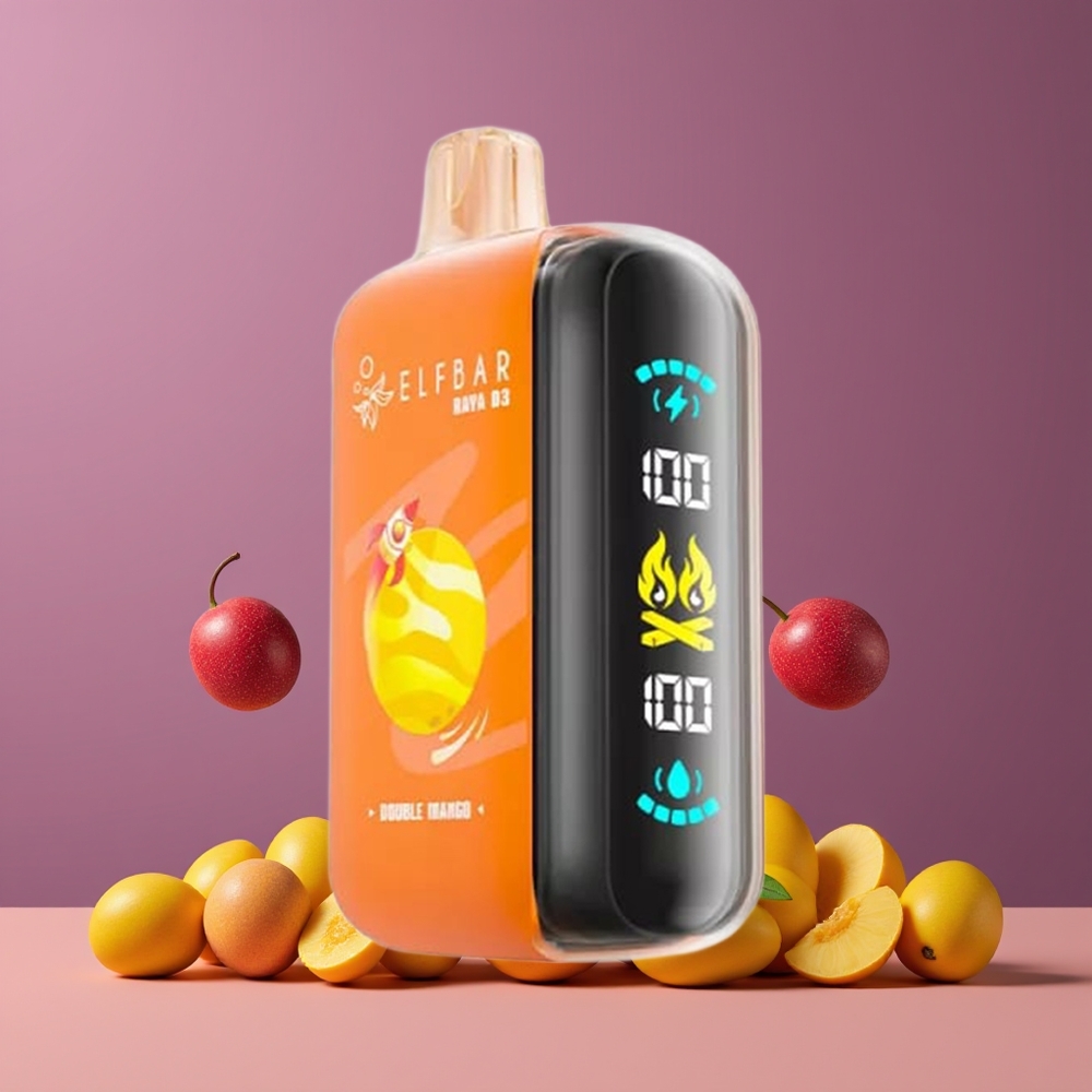 Double Mangue ELF BAR RAYA D3 25000 Puffs Belgique Grossiste 23ml Type-C