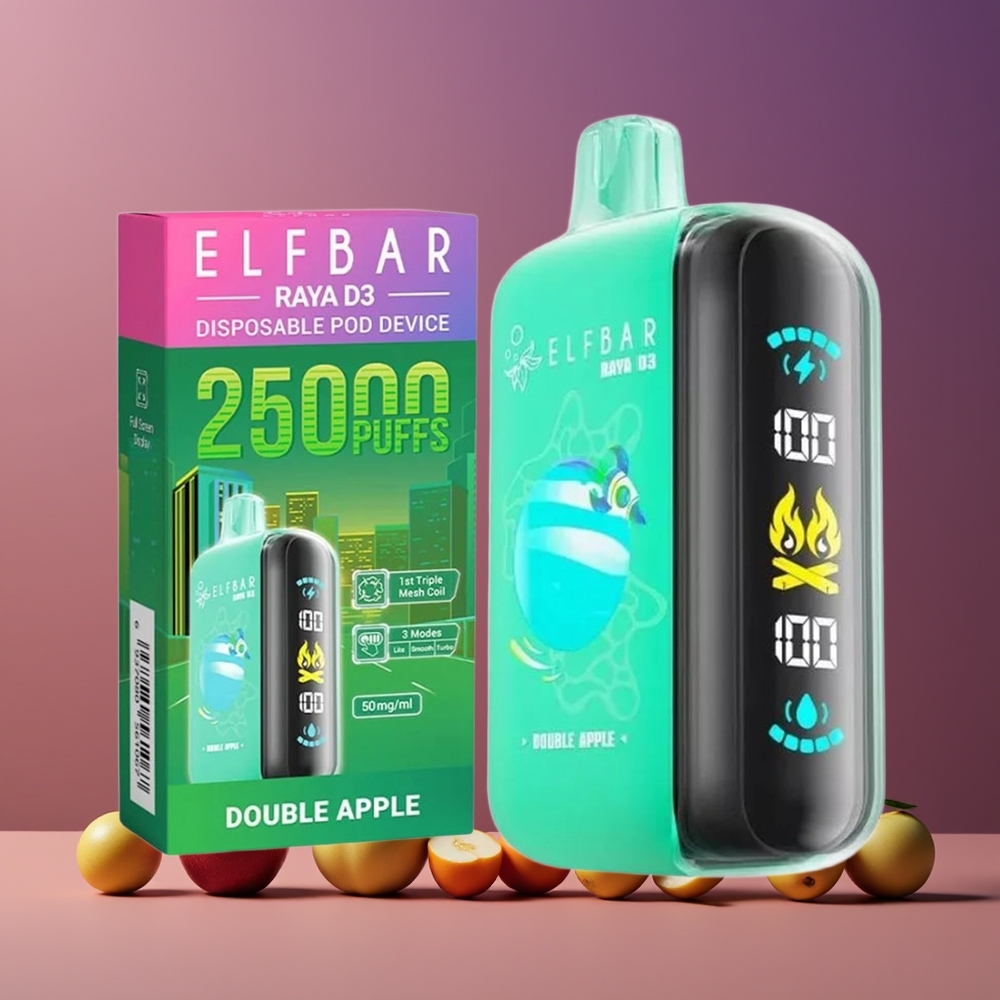 Double Pomme ELF BAR RAYA D3 25000 Puffs Belgique Grossiste 23ml 850mAh
