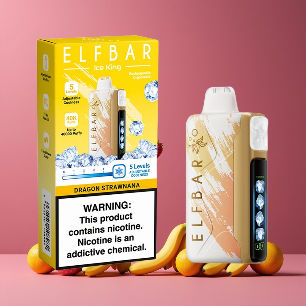 Dragon Fraise-Banane ELF BAR Ice King 40000 Puffs Belgique Grossiste 20ml 5 Nicotine