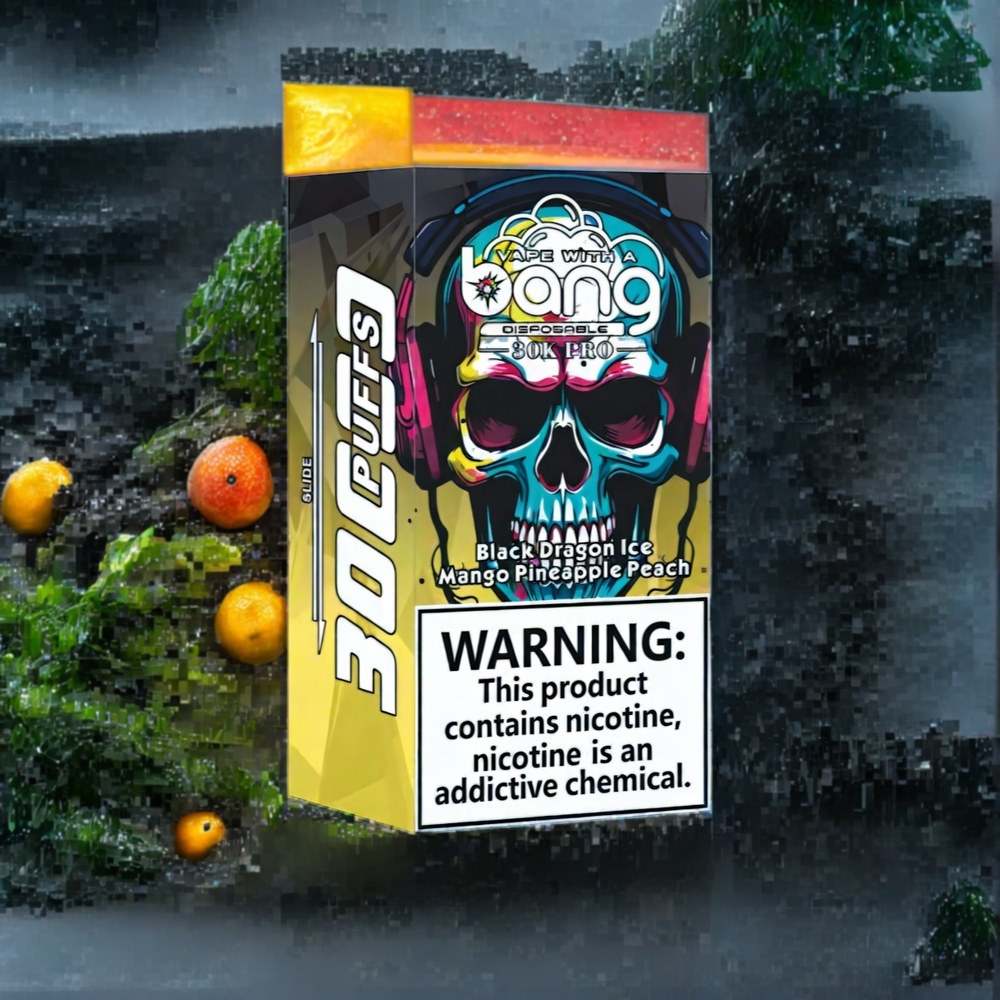 Dragon Noir Glace  Mangue Ananas Pêche Bang 30K Pro 30000 Puffs Belgique Grossiste 36ml Dual-Saveur
