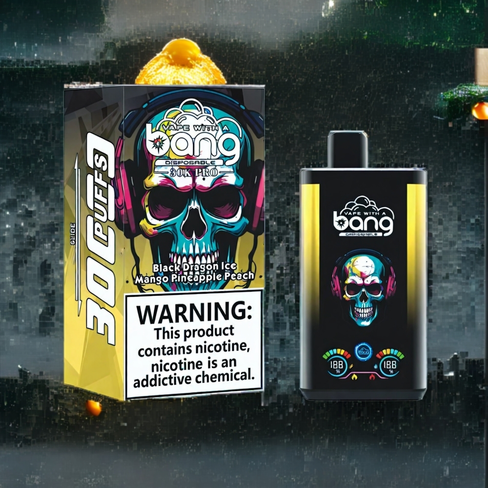 Dragon Noir Glace  Mangue Ananas Pêche Bang 30K Pro 30000 Puffs Belgique Grossiste 36ml Dual-Saveur