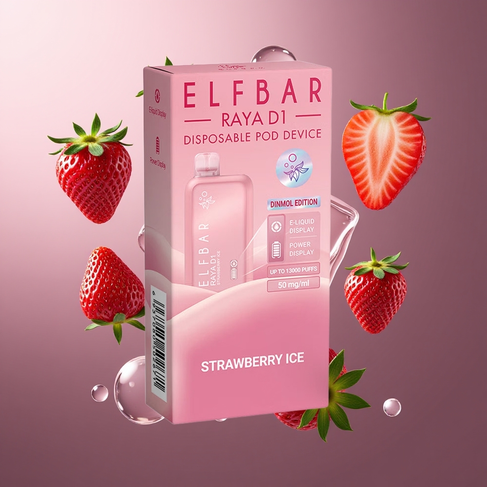 Elf Bar Raya D1 13000 Puffs Belgique Grossiste Fraise Glacée 18ml 650mAh