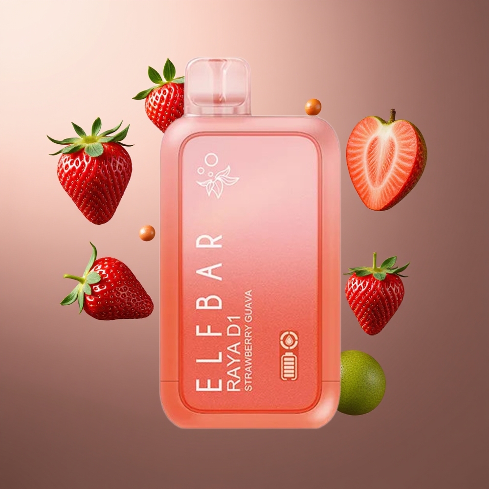 Elf Bar Raya D1 13000 Puffs Belgique Grossiste Fraise Goyave 18ml 50mg/5