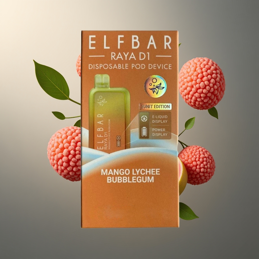Elf Bar Raya D1 13000 Puffs Belgique Grossiste Mangue Litchi Bubblegum 18ml 650mAh