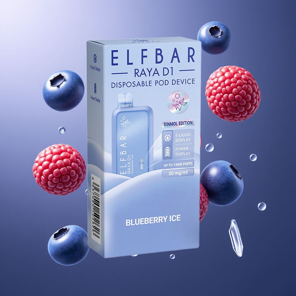 Elf Bar Raya D1 13000 Puffs Belgique Grossiste Myrtille Glacée 18ml 650mAh