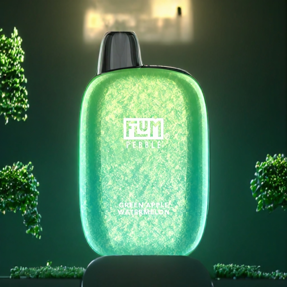 Flum Pebble 6000 Puffs Belgique Grossiste 10ml Rechargeable Type-C Pomme Verte Pastèque