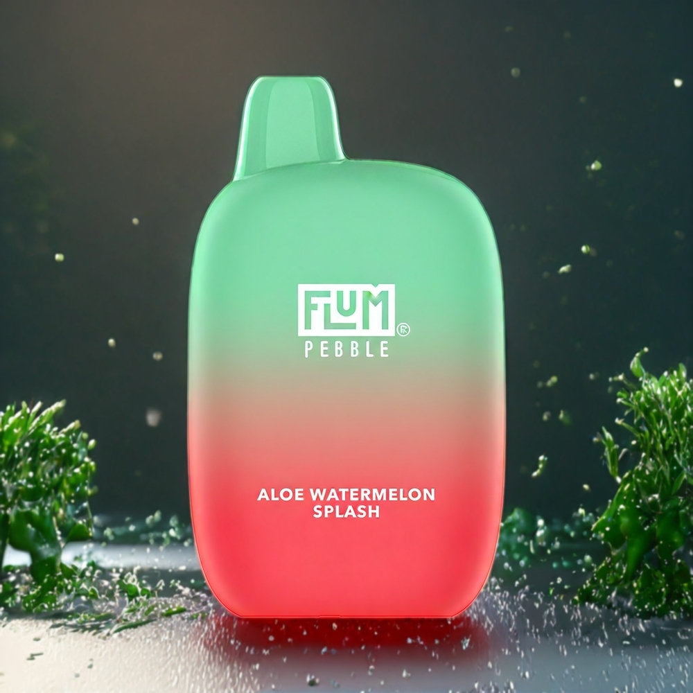 Flum Pebble Belgique Grossiste 6000 Puffs 10ml Aloe Pastèque Éclatant Rechargeable Type-C