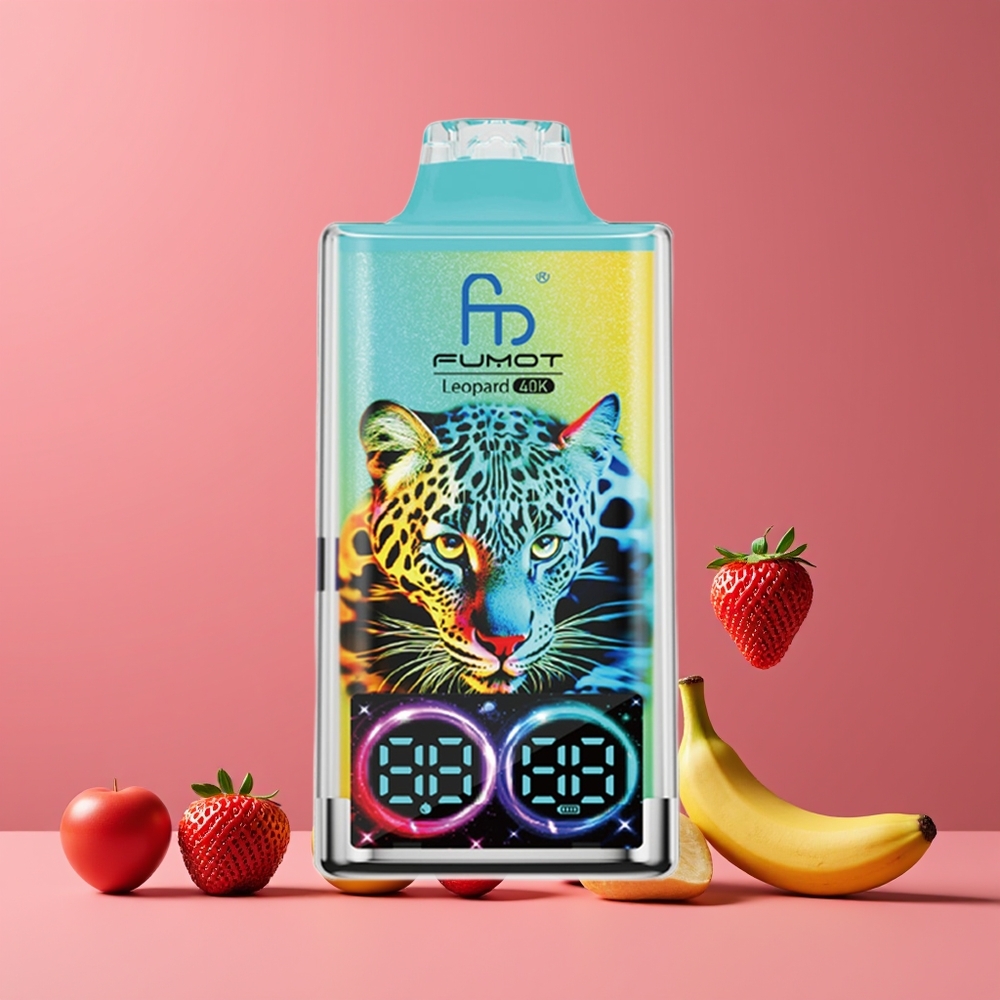 Fraise Banane Fumot Leopard 40K Puffs Dual Mesh Belgique Grossiste Type-C Charging