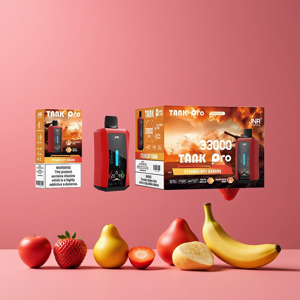 Fraise Banane JNR Tank Pro 33000 Puffs Belgique Grossiste 28ml 2 Nicotine