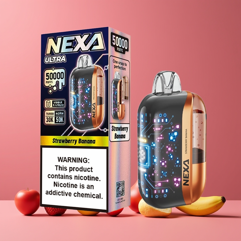 Fraise Banane NEXA Ultra 50000 Puffs 20ml 5 Belgique Grossiste