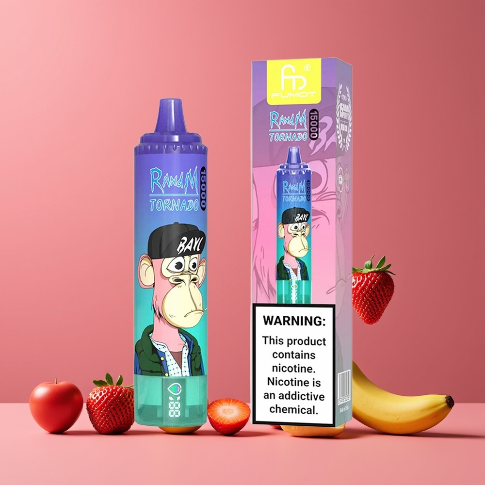 Fraise Banane RandM Fumot Tornado 15000 Bouffées Belgique Grossiste 25ml 850mAh