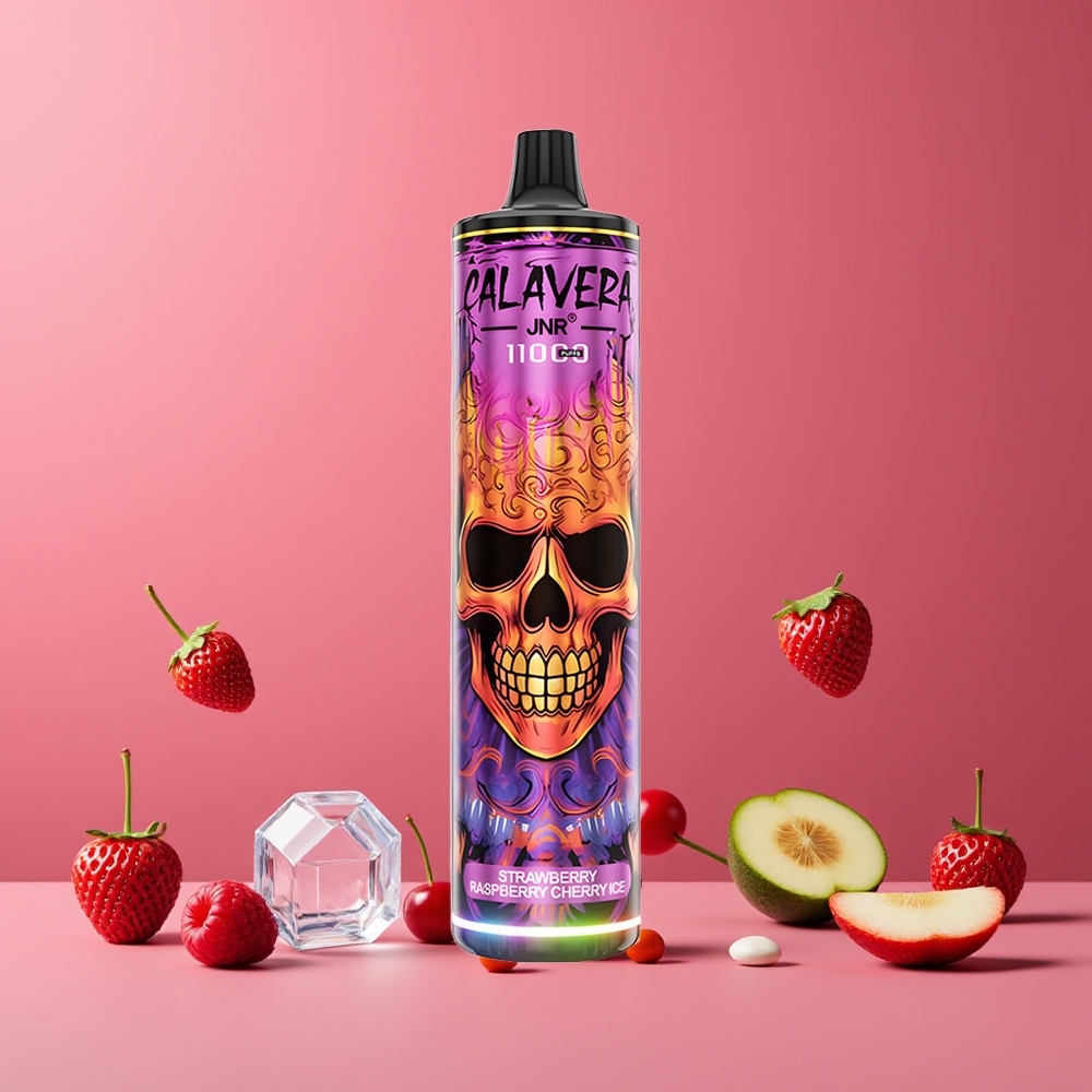 Fraise Framboise Cerise Glace JNR Calavera 11000 Puffs Belgique Grossiste 850mAh 21ml