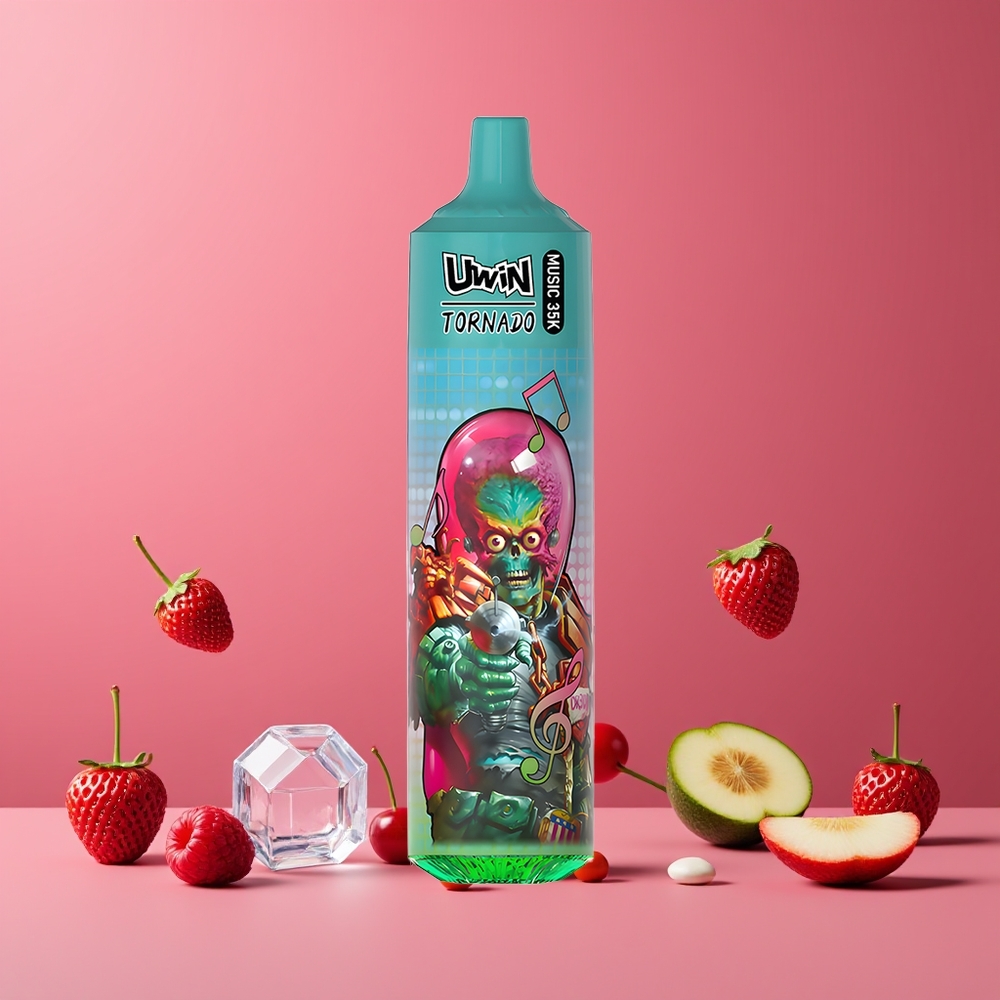 Fraise Framboise Cerise Glacée Uwin Tornado 35K Music Belgique Grossiste 5 Rechargeable
