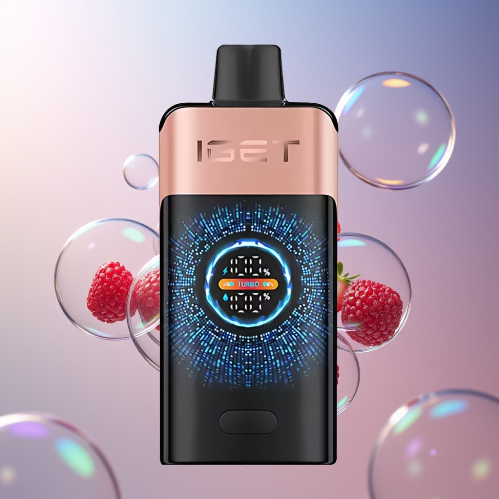 Fraise Framboise IGET ONE 12000 Puffs Belgique Grossiste 2700 mAh Large Curved Color Screen