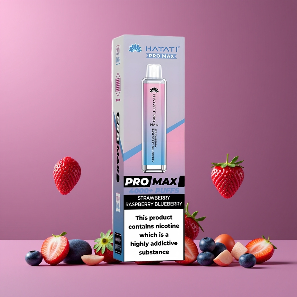 Fraise Framboise Myrtille Hayati Pro Max 4000 Puffs Belgique Grossiste 5 Nicotine 1400mAh