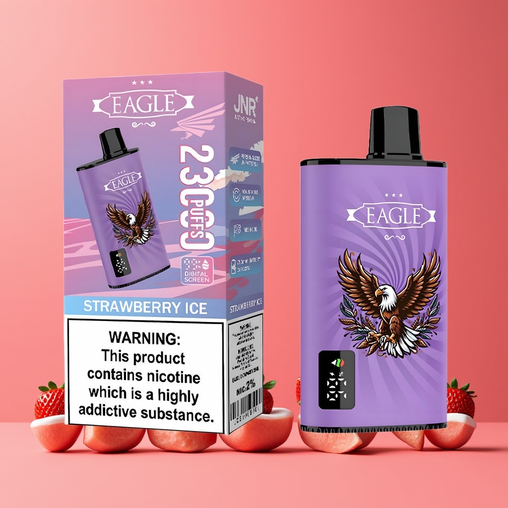 Fraise Glacée JNR Eagle Smart 23000 Puffs Belgique Grossiste Type-C Airflow Réglable